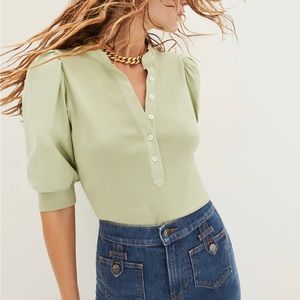 Veronica Beard Coralee Top in Dusty Sage size small